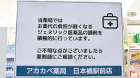 アカカベ薬局　日本橋駅前店のジェネリック対応