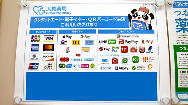 大賀薬局　博多駅明治公園店のクレカ/電子マネー/スマホ決済対応