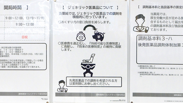 調剤薬局ツルハドラッグ高知西店のジェネリック対応