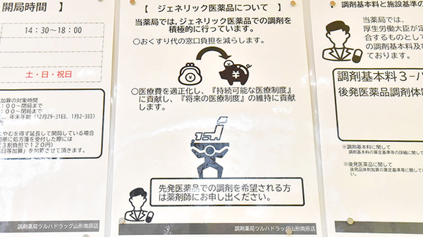 調剤薬局ツルハドラッグ山形南原店のジェネリック対応