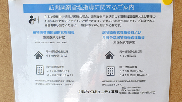 くまがやコミュニティ薬局の在宅対応