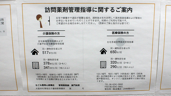 なごみ薬局　心斎橋店の在宅対応