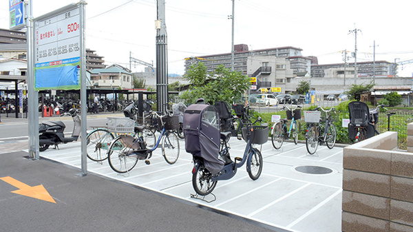 プラザ薬局 ＪＲ総持寺店の駐輪場