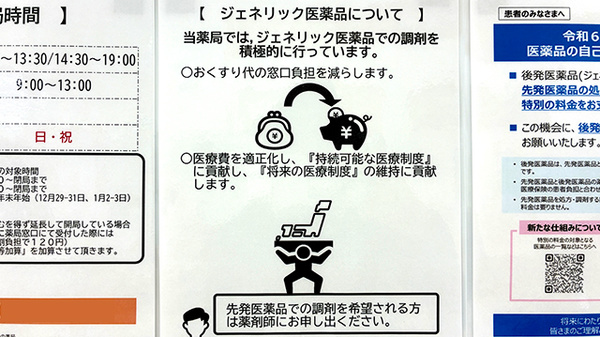 調剤薬局ツルハドラッグ新守山店のジェネリック対応