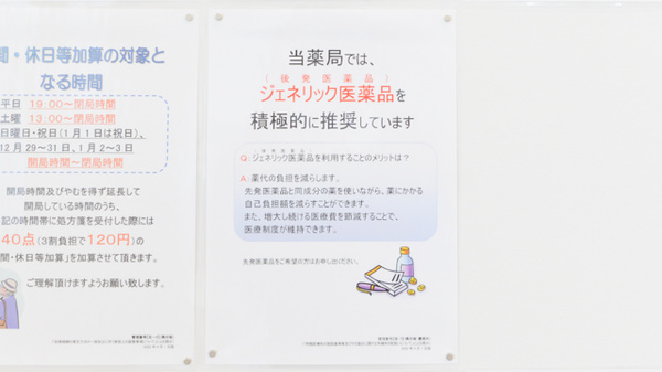 ウォンツアクロスプラザ三原薬局のジェネリック対応