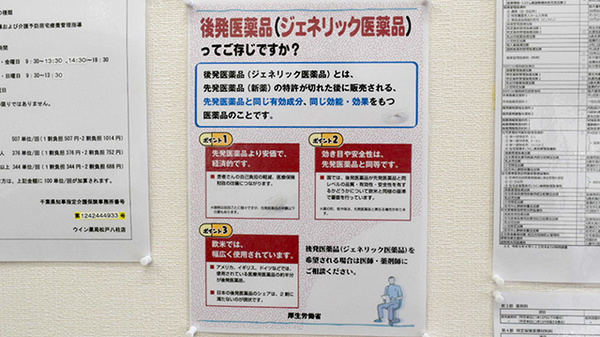 ウイン薬局松戸八柱店のジェネリック対応