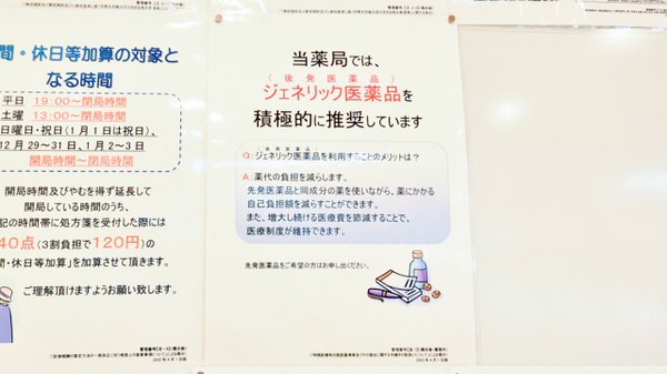 調剤薬局ツルハドラッグ山形瀬波店のジェネリック対応