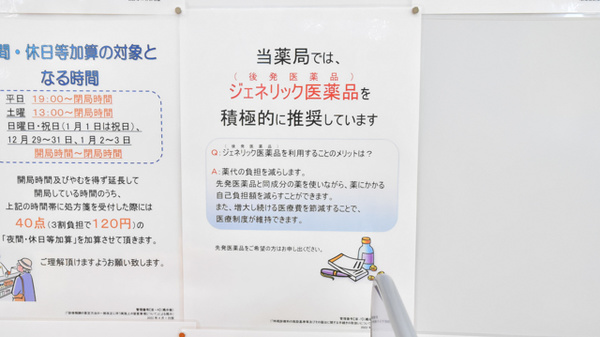 調剤薬局ツルハドラッグ置賜病院前店のジェネリック対応