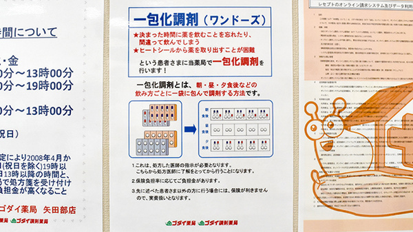 ゴダイ薬局 矢田部店の一包化対応