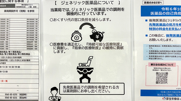 ツルハ薬局　豊田松ヶ枝店のジェネリック対応