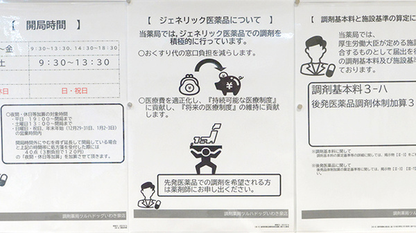 調剤薬局ツルハドラッグいわき泉店のジェネリック対応