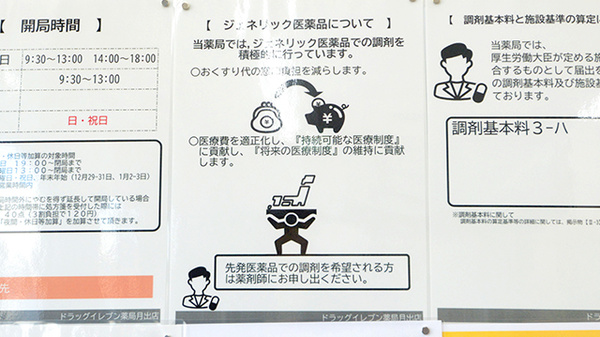ドラッグイレブン薬局月出店のジェネリック対応