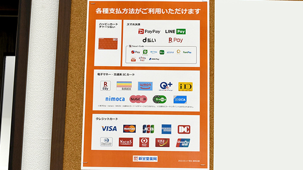新生堂薬局　弥永店のクレカ/電子マネー/スマホ決済対応