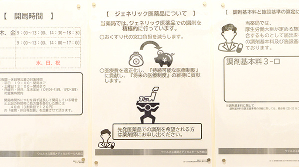 ウェルネス薬局　メディカルモール大庭店のジェネリック対応