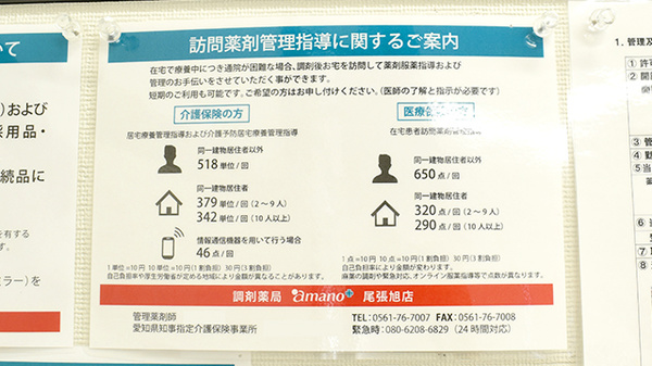 調剤薬局 ａｍａｎｏ 尾張旭店の在宅対応