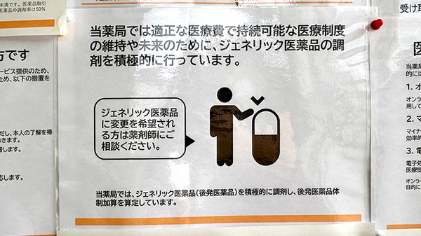 ウェルカム薬局のジェネリック対応
