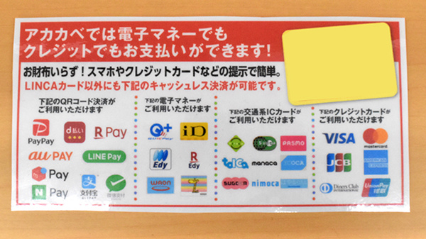 アカカベ薬局　今里店のクレカ/電子マネー/スマホ決済対応