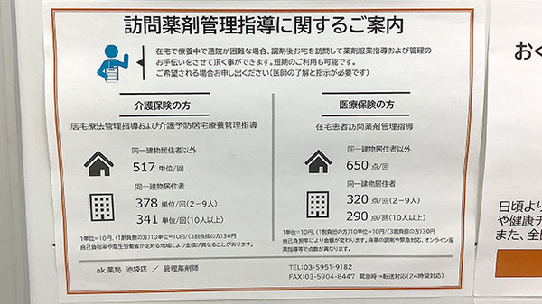 ak薬局池袋店の在宅対応