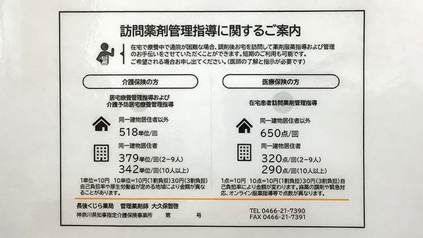 長後くじら薬局の在宅対応