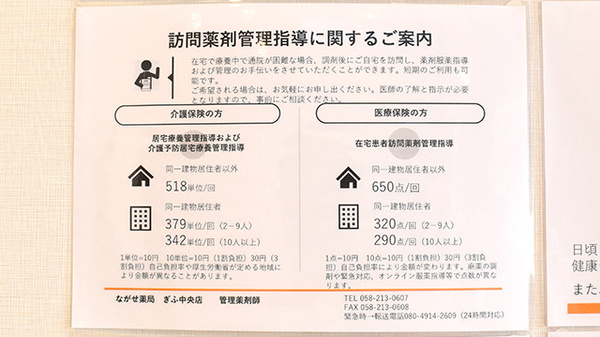 ながせ薬局　ぎふ中央店の在宅対応