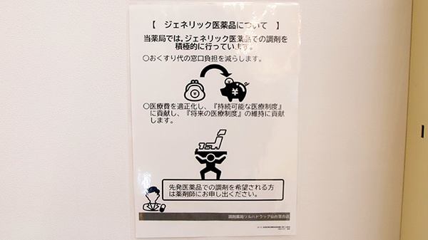調剤薬局ツルハドラッグ仙台落合店のジェネリック対応