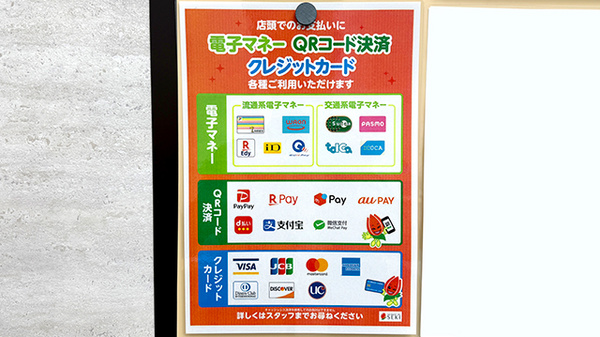 セキ薬局　調剤センター店のクレカ/電子マネー/スマホ決済対応
