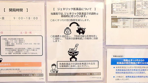 ウォンツ薬局広島駅北店のジェネリック対応