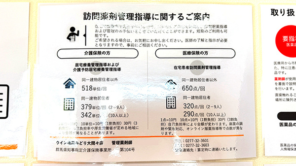 ウイン薬局みどり大間々店の在宅対応
