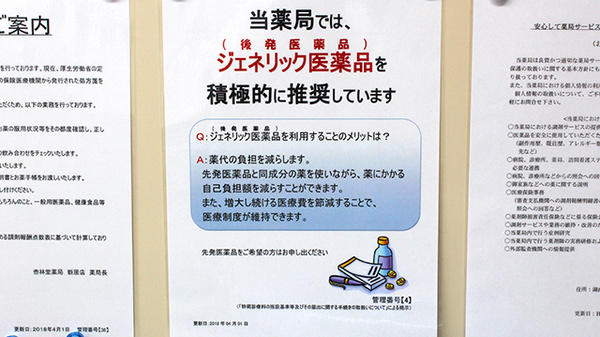 杏林堂薬局　新居店のジェネリック対応