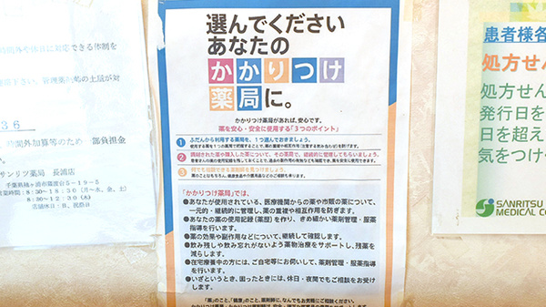 サンリツ薬局　長浦店のかかりつけ薬局対応