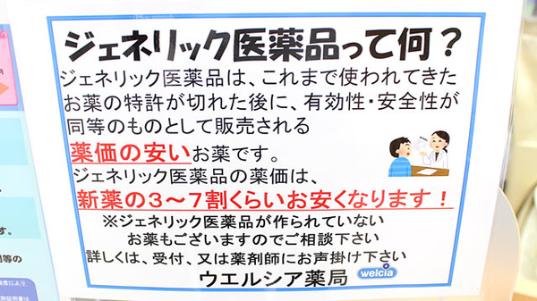 ウエルシア薬局　四街道めいわ店のジェネリック対応