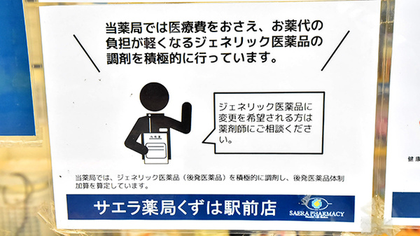 サエラ薬局 くずは駅前店のジェネリック対応