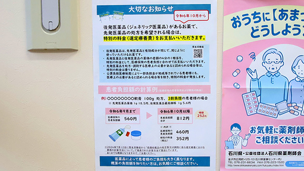 サエラ薬局 穴水店のジェネリック対応