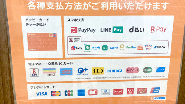 新生堂薬局　加布里店のクレカ/電子マネー/スマホ決済対応