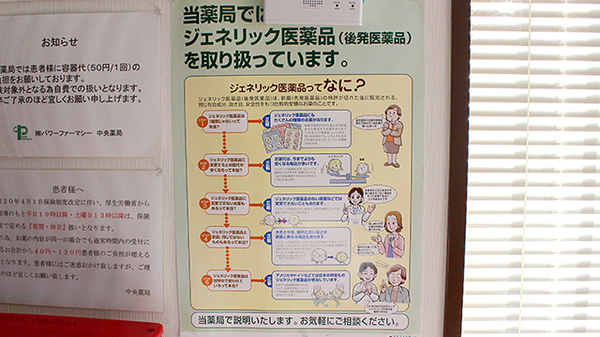 中央薬局　小山城北店のジェネリック対応