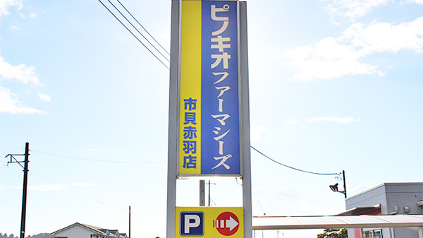 ピノキオファーマシーズ　市貝赤羽店の看板