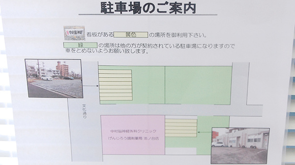 げんじろう調剤薬局　池ノ台店の駐車場案内