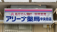 アリーナ薬局　中央台店の看板