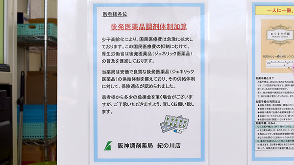 阪神調剤薬局　紀の川店のジェネリック対応