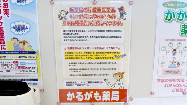 かるがも薬局　豊中店のジェネリック対応