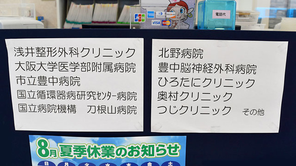 かるがも薬局　豊中店の主な受付医療機関