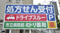 市立病院前ミドリ薬局の看板