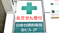 白金台調剤薬局の看板