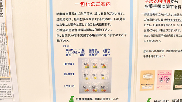 阪神調剤薬局　港南台医療モール店の一包化対応