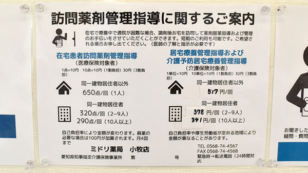 ミドリ薬局 小牧店の在宅対応