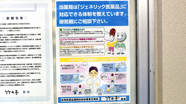 竹の子薬局のジェネリック対応