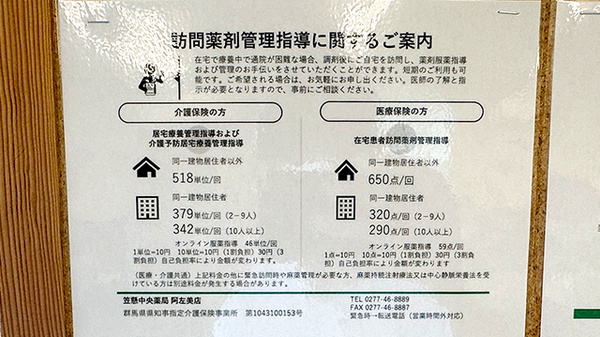 笠懸中央薬局阿左美店の在宅対応