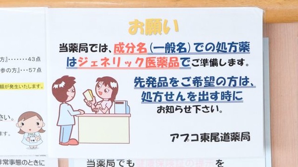 アプコ東尾道薬局のジェネリック対応