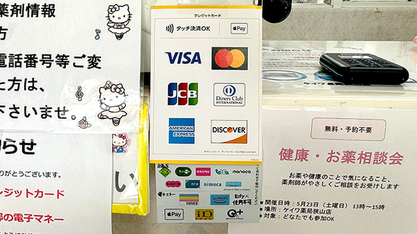 ケイワ薬局　狭山店のクレカ/電子マネー対応