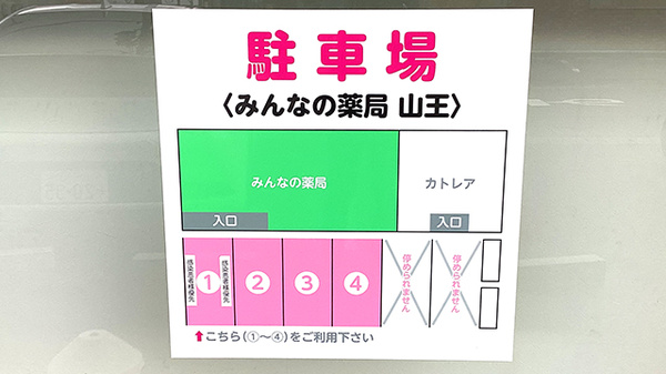 みんなの薬局山王の駐車場案内